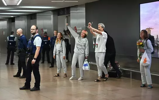 Küresel Sumud Filosu Aktivistleri Brüksel'de