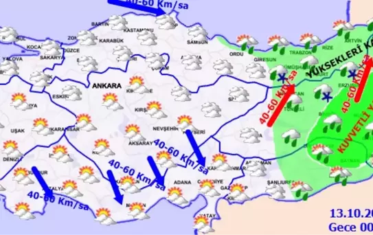 Meteoroloji'den Yerel Kuvvetli Yağış Uyarısı