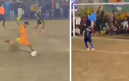 Amatör Maçta Kaleci, Kendine Direk Asisti ile Gol Attı