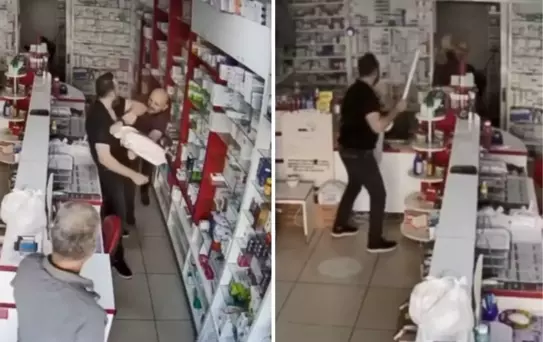 Eczane çalışanını muadil ilaç verdi diye sopayla dövdü