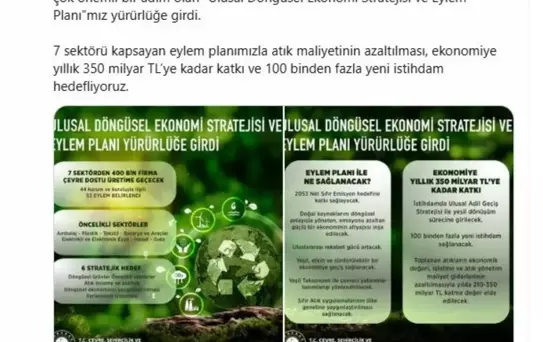 Döngüsel Ekonomi Eylem Planı Yürürlüğe Girdi