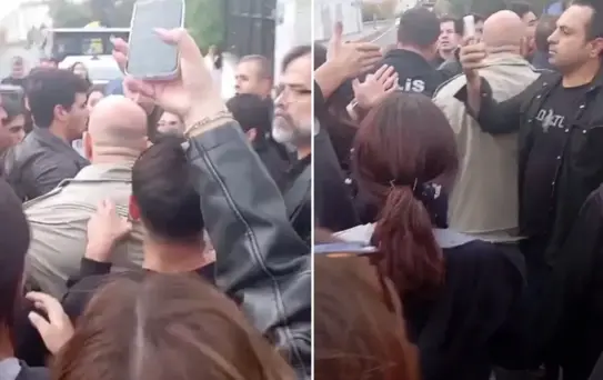 Liseyi karıştıran müstehcen fotoğraf! Protesto sırasında arbede yaşandı