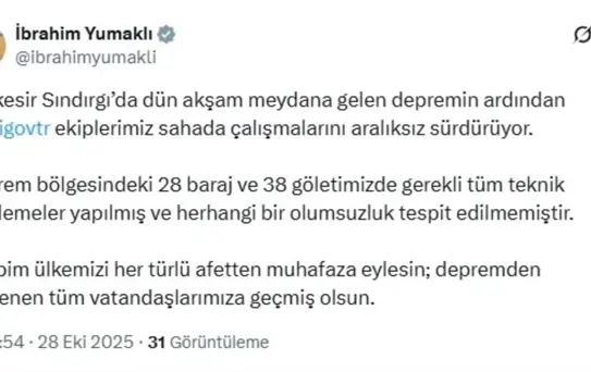 Sındırgı'daki Depremde Barajlar Güvende