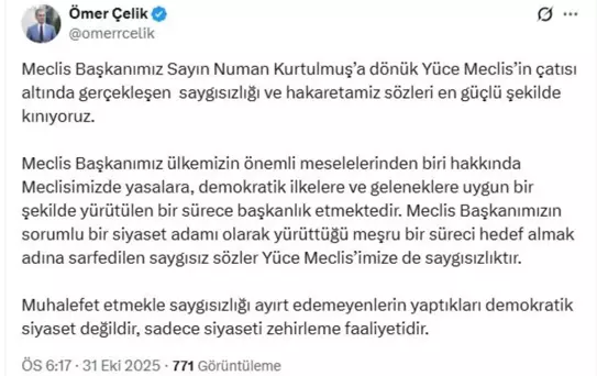 Çelik'ten Meclis'e Saygısızlığa Tepki