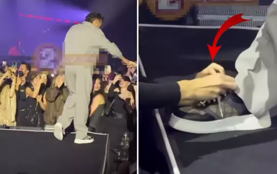 Konsere damga vuran an! Kenan Doğulu, hayranına ayakkabısının bağcıklarını bağlattı
