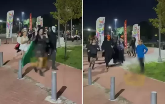 Kostümünü giyen parkta koştu, kimse ne olduğunu anlamadı