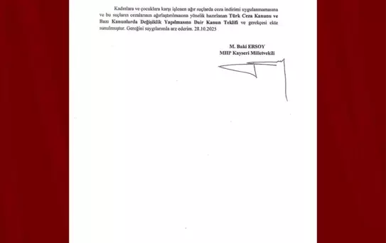 Baki Ersoy'dan Kadın ve Çocuklar İçin Kanun Teklifi