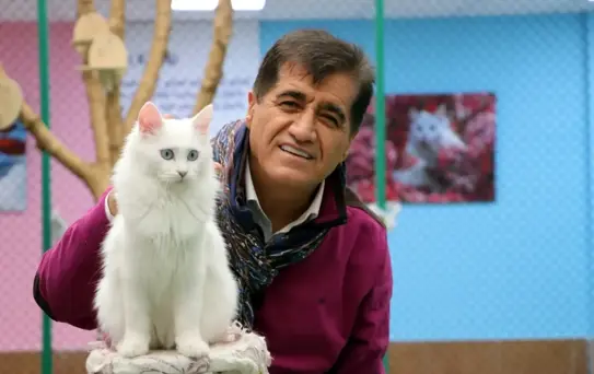 Sanatçı Aydın Aydın, Nesli Tükenmekte Olan Van Kedisiyle Düet Yaptı