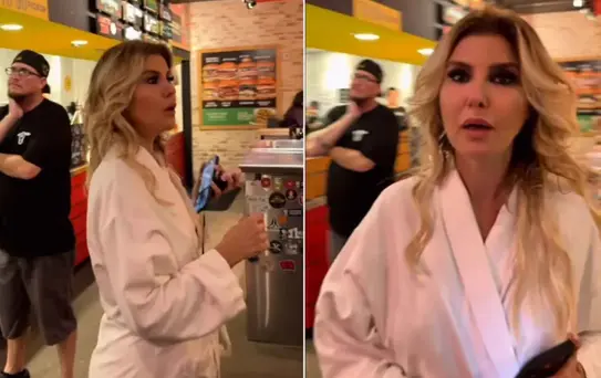 Gülben Ergen ABD'de bornozuyla hamburgerciye gitti