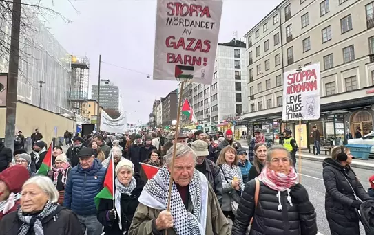 Stockholm'de İsrail Protestosu