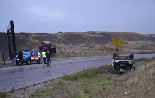 Dodurga'da Minibüs Devrildi, Sürücü Yaralandı