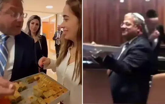 Filistinli esirlere yönelik idam yasa tasarısı onaylanınca tatlı dağıttı