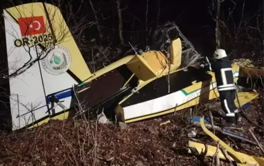 İşte Hırvatistan'da düşen yangın söndürme uçağının enkazından görüntüler