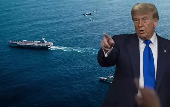 Karayipler'de savaşın ayak sesleri! ABD filosuna savaş uçağı eşlik etti