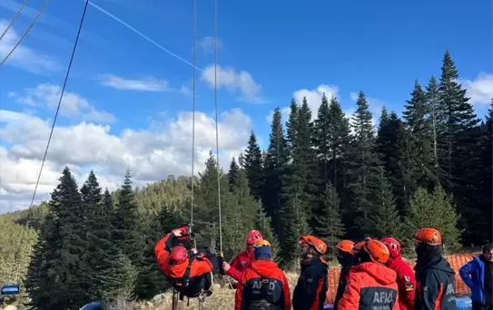 Kartalkaya'da Teleferik Kurtarma Tatbikatı