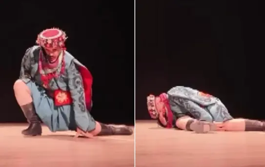 Zeybek oynayan dansçı bir anda yere yığıldı