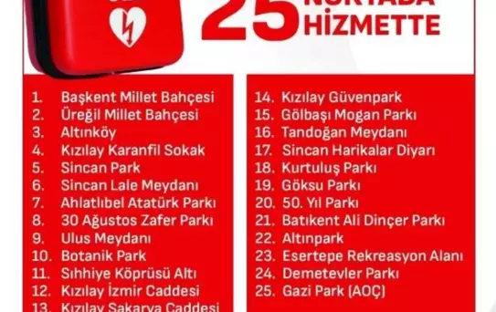 Ankara'da 25 noktaya OED cihazı kuruldu