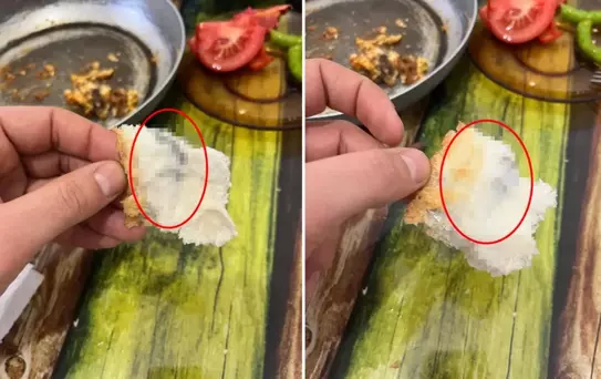 Fırından aldığı ekmeğin içinden jilet çıktı