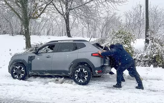 Abana'da Yoğun Kar Yağışı