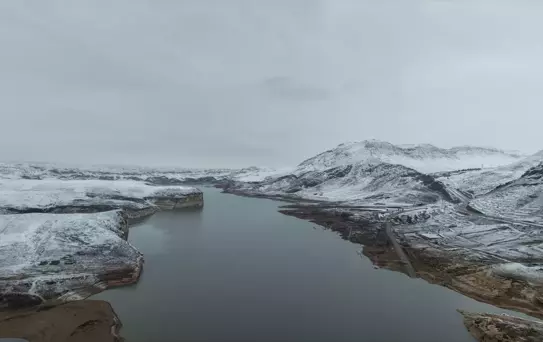 Ilısu Barajı Karla Kaplandı