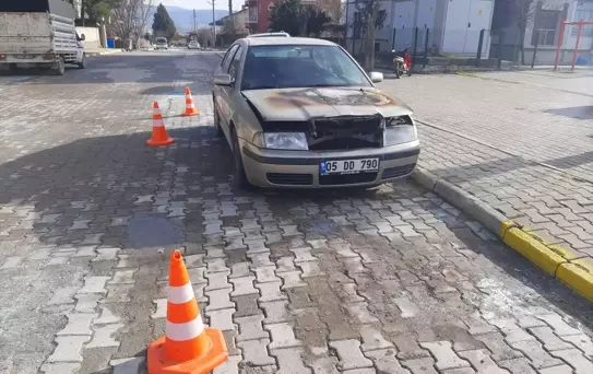 Dodurga'da Park Halindeki Araçta Yangın