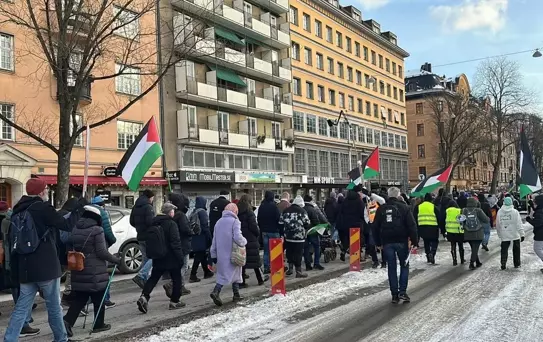 Stockholm'de İsrail Protestosu