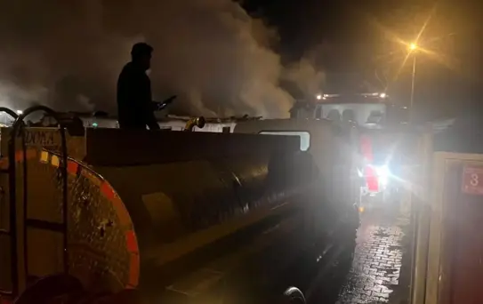 Manyas'ta samanlık yangını söndürüldü