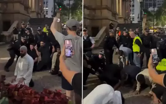 Avustralya'da Filistin destekçisi protestocu, polis tarafından yerde defalarca yumruklandı