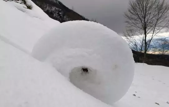 Amasya'da Nadir Kar Ruloları Görüntülendi