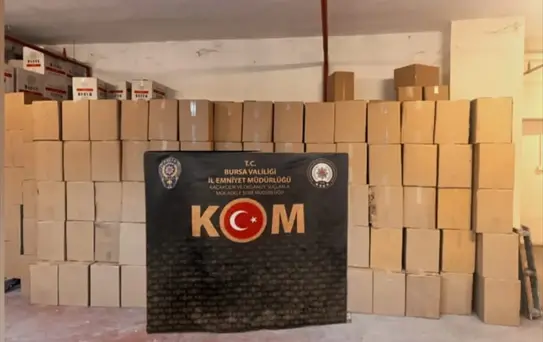 Bursa'da 3 Milyon Kaçak Makaron Ele Ge geçti