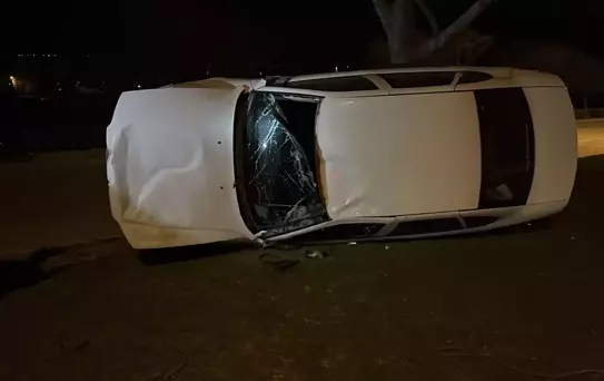 Tepebaşı'nda Devrilen Araçta Sürücü Yaralandı