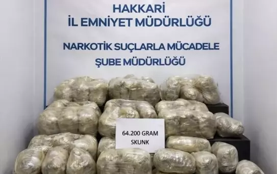 Hakkari'de Uyuşturucu Operasyonu: 64 kg Ele Geçirildi