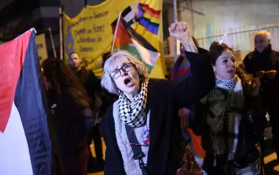 Atina'da İsrail'e Eurovision Protestosu