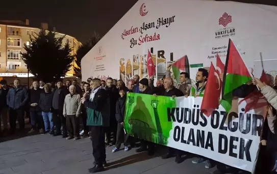 İsrail'in Mescid-i Aksa'yı ibadete kapatması ve Gazze'ye saldırıları Çankırı'da protesto edildi