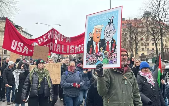 Stockholm'de İsrail Protestosu