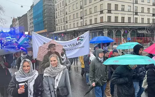 Stockholm'de İsrail'e Protesto