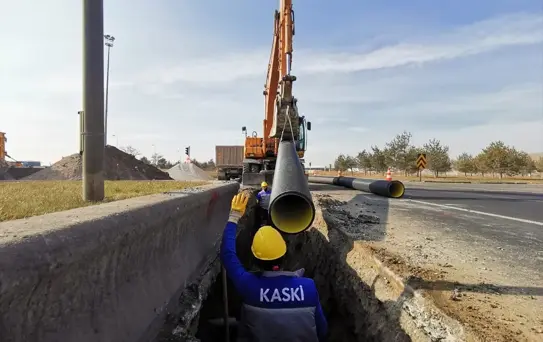 Kayseri'de 152 km Atık Su Hattı İmali