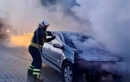 Köyceğiz'de Park Halindeki Otomobil Yandı
