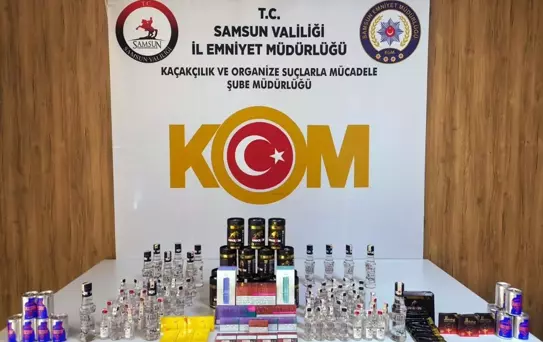 Samsun'da Kaçak Alkol ve Tütün Operasyonu