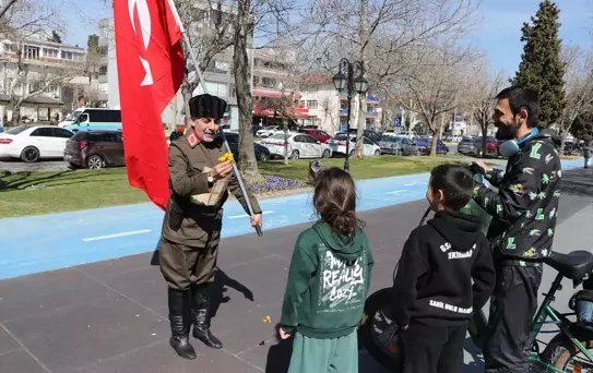 Şehitler için İstanbul'dan Çanakkale'ye yürüyen gazi torunu Tekirdağ'a ulaştı