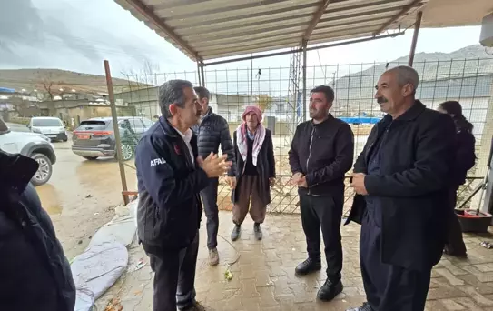 Vali Ekici'den Sağanak Ziyareti