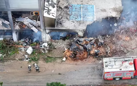 Arsin'de Fındık Fabrikasında Yangın