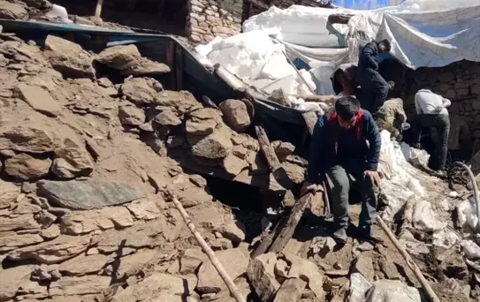 Çatak'ta Çöken Ağıl Duvarında Kuzular Kurtarılıyor