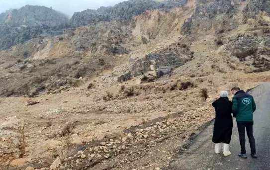 Heyelan bölgesinde inceleme