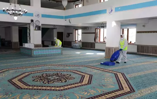 Talas'ın camilerinde Ramazan'a özel temizlik