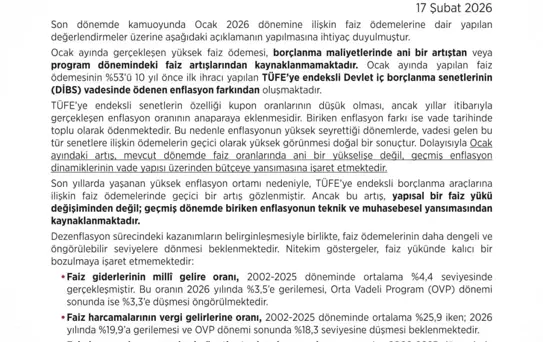 TÜFE'ye Endeksli Faiz Artışı Geçici