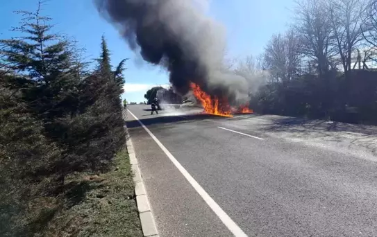Uşak'ta Cip Yangını