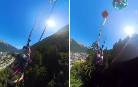 Paraşütle atlayan sporcu ağaçlara çakıldı! Kurtuldu ama ölmekten beter oldu