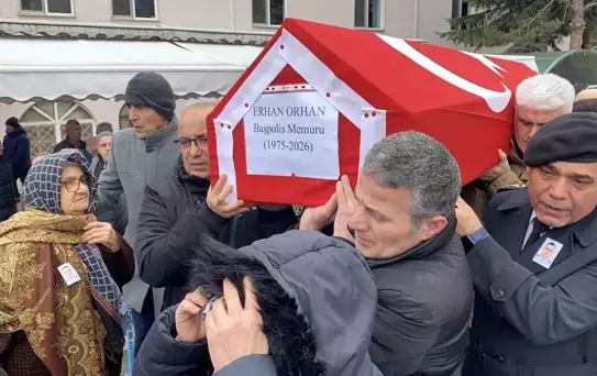 Kalp krizine yenik düşen polis memuru memleketinde son yolculuğuna uğurlandı