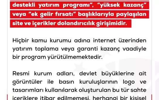 Dolandırıcılık Uyarısı!